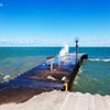 Lake Michigan fishing pier, Burnham Park