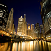 Night view from Michigan Avenue Bridge